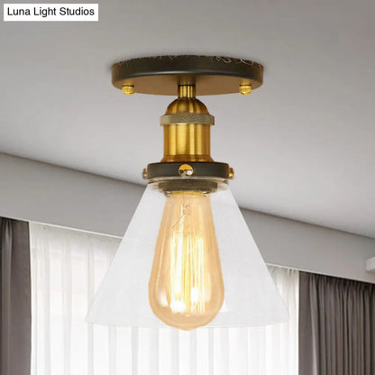 DecorBites™ DecorBites™ Industrial Clear Glass Semi Flush Mount in Black/Bronze/Copper