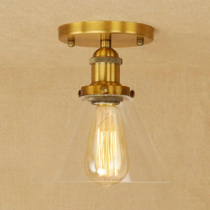 DecorBites™ DecorBites™ Industrial Clear Glass Semi Flush Mount in Black/Bronze/Copper