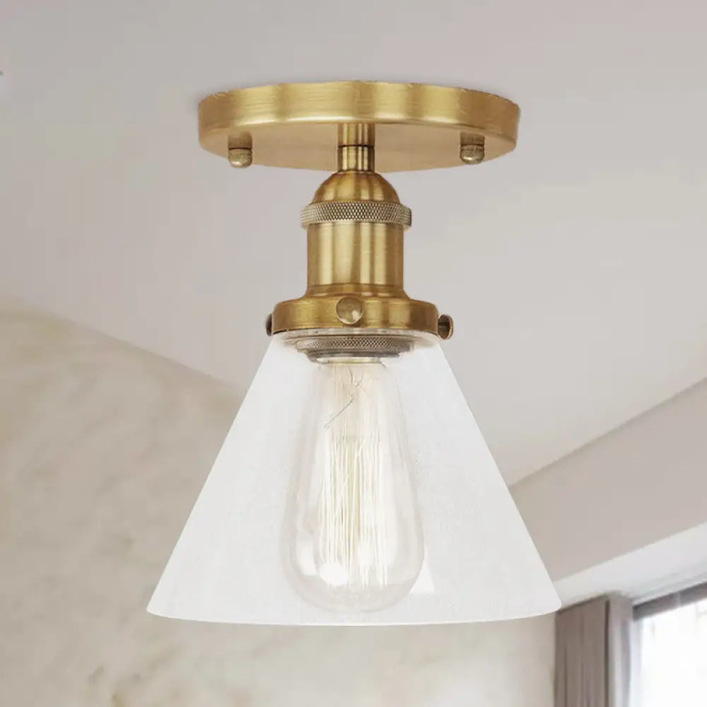 DecorBites™ DecorBites™ Industrial Clear Glass Semi Flush Mount in Black/Bronze/Copper