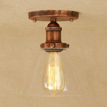 DecorBites™ DecorBites™ Industrial Clear Glass Semi Flush Mount in Black/Bronze/Copper