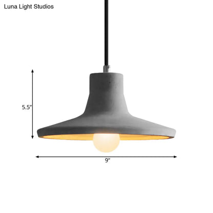 Industrial Coffee Shop Hanging Pendant Lamp with Cement Shade - 1-Light Ceiling Light