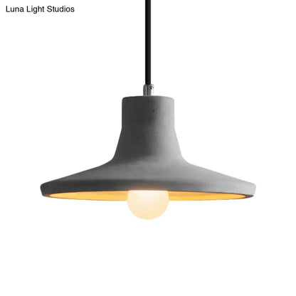 Industrial Coffee Shop Hanging Pendant Lamp with Cement Shade - 1-Light Ceiling Light