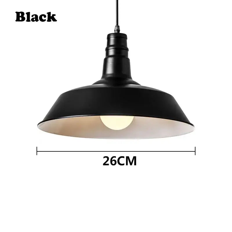 Black industrial-style pendant light with matte finish and warm interior for study room by decorbites colorful led e27
