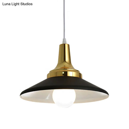 Industrial Conic Shade Pendant Light for Chic Bedroom Decor - Black Metal Suspended Fixture