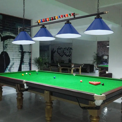 DecorBites™ Industrial Conical Metal Billiard Lamp with Country Club Island Light & Rolled Edge