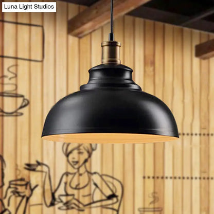 Industrial Dome Pendant Light for Restaurants, Iron Shade, Single Ceiling Mount