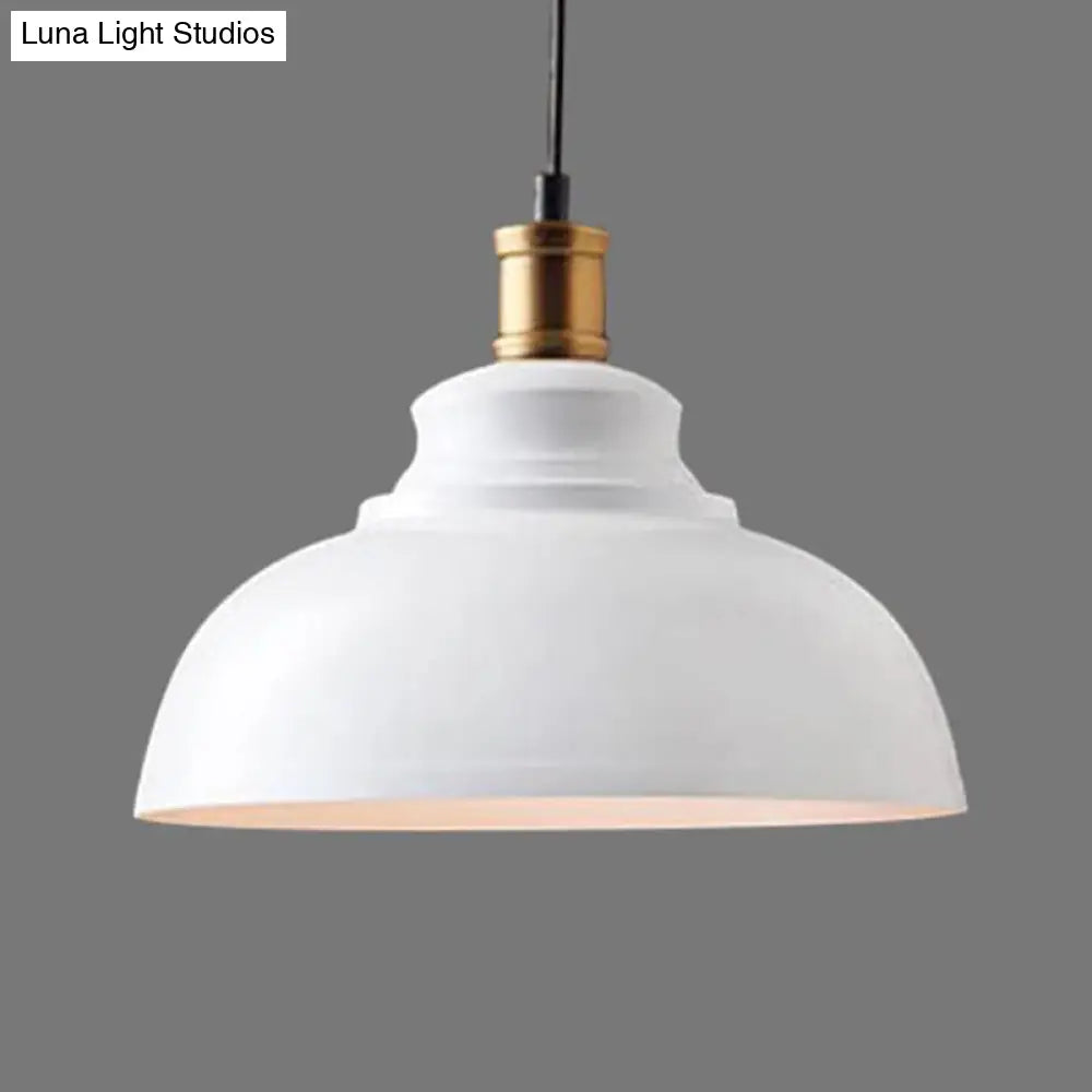 Industrial Dome Pendant Light for Restaurants, Iron Shade, Single Ceiling Mount