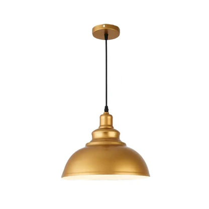 Industrial Dome Pendant Light for Restaurants, Iron Shade, Single Ceiling Mount