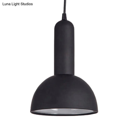 Industrial Domed Pendant Light in Metallic Black - Perfect for Living Room