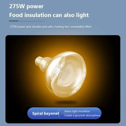 275w clear glass spiral bayonet halogen heat lamp with warm light for decorbites industrial electric heat kitchen pendant
