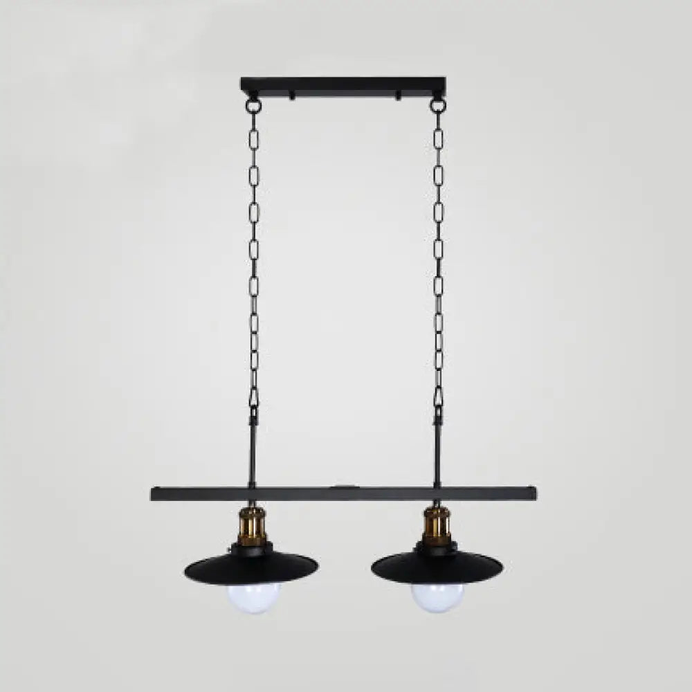 DecorBites™ Industrial Flared Metal Ceiling Light with Adjustable Chain and 2/3 Lights - Black