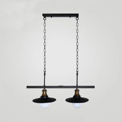DecorBites™ Industrial Flared Metal Ceiling Light with Adjustable Chain and 2/3 Lights - Black