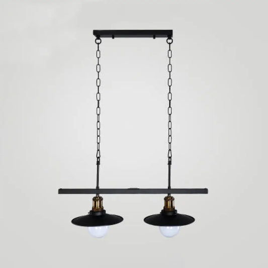 DecorBites™ Industrial Flared Metal Ceiling Light with Adjustable Chain and 2/3 Lights - Black