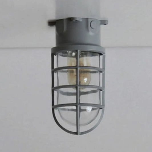 DecorBites™ DecorBites™ Industrial Flush Mount Ceiling Light with Clear Glass Cylinder Shade in Black/White/Pink - 1 Light
