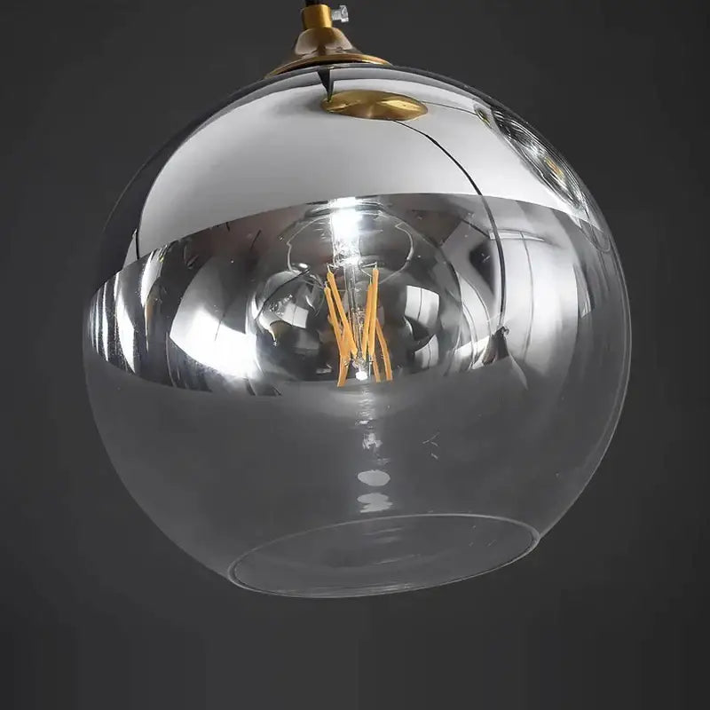 Industrial glass pendant light with three transparent glass spheres and brass fixture ideal for kitchen dining room decorbites industrial glass