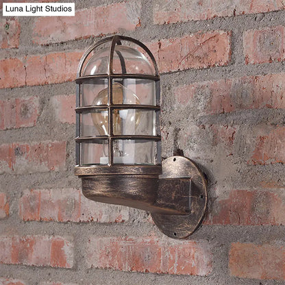 DecorBites™ DecorBites™ Industrial Glass Wall Lamp with Cage, Single Bulb in Pink/Blue/Green for Living Room Sconce