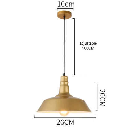 Gold wrought iron industrial pendant light with matte finish and adjustable height for dining room decorbites gold wrought