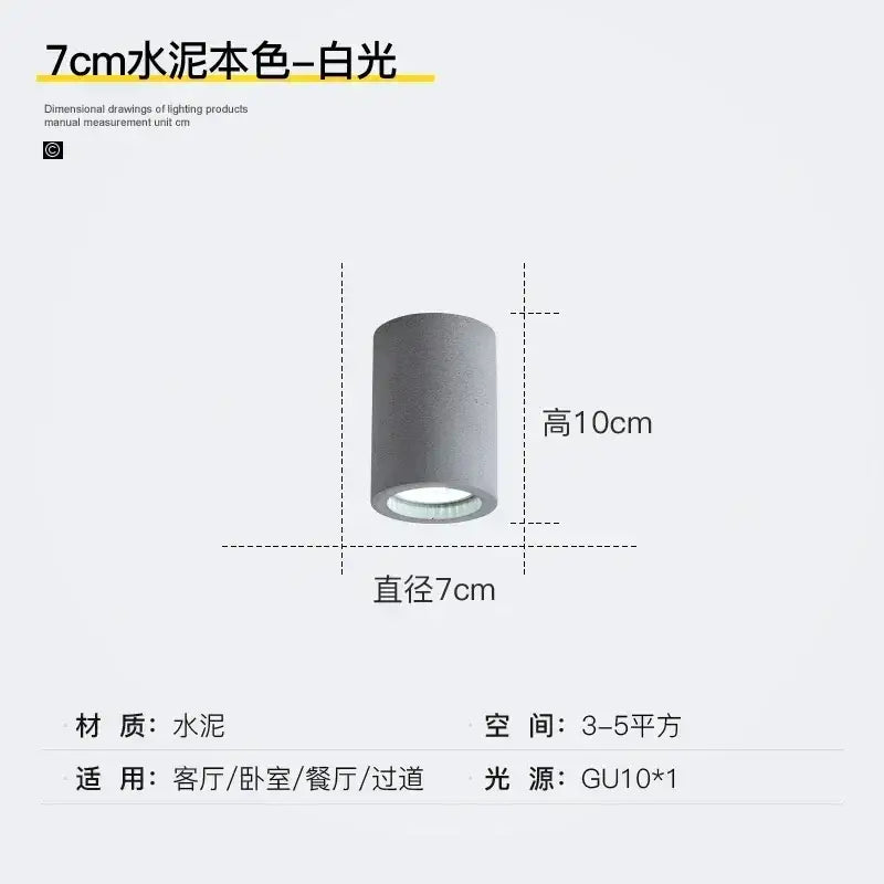 Industrial gray and white concrete ceiling light with textured cement finish and led bulb for kitchen decorbites industrial led