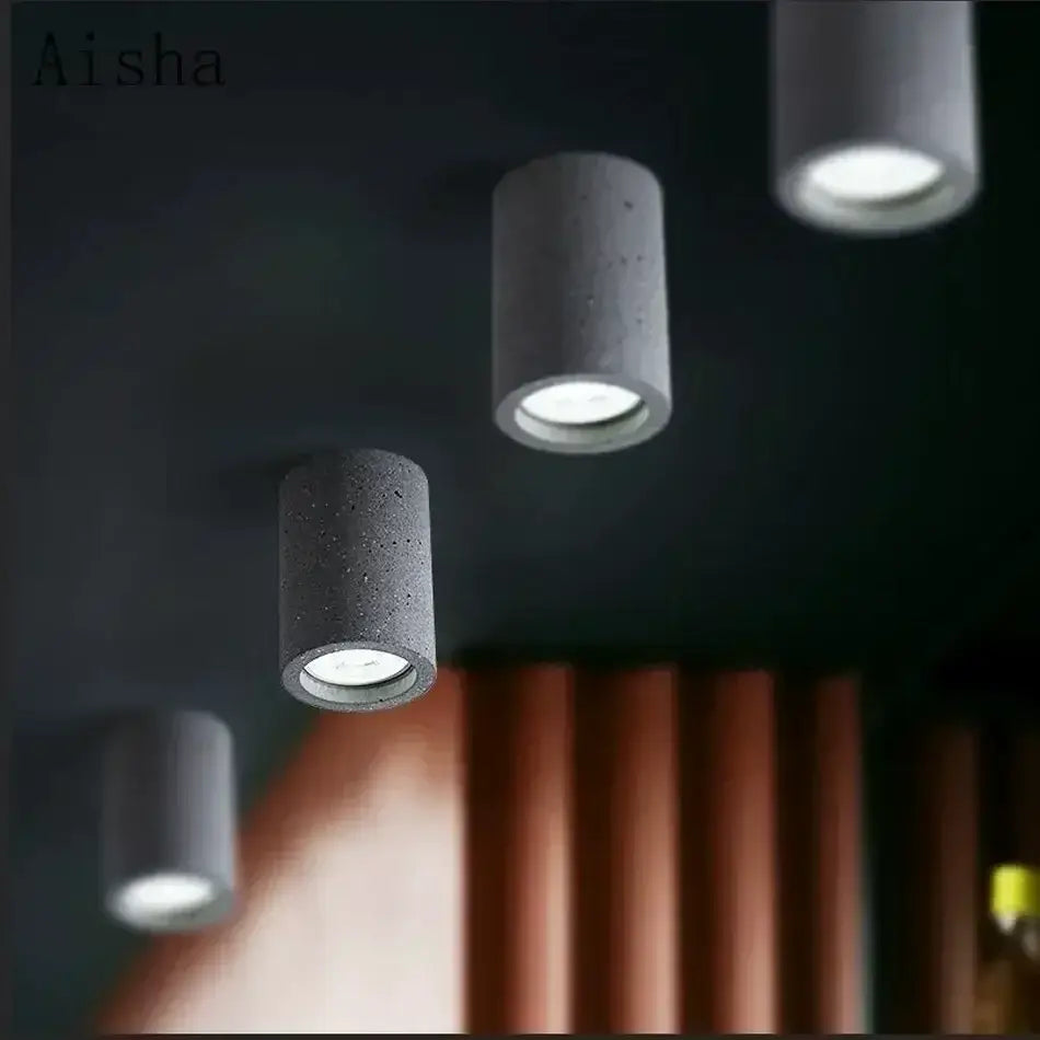 Industrial gray and white concrete ceiling light 3 pack with minimalist design for kitchen decorbites industrial led use