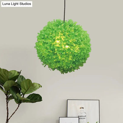 Industrial Green Metal Shade Hanging Lamp - 1 Head Ceiling Light with LED, Perfect for Restaurant and Plants - Sizes: 12"/14"/16" Dia