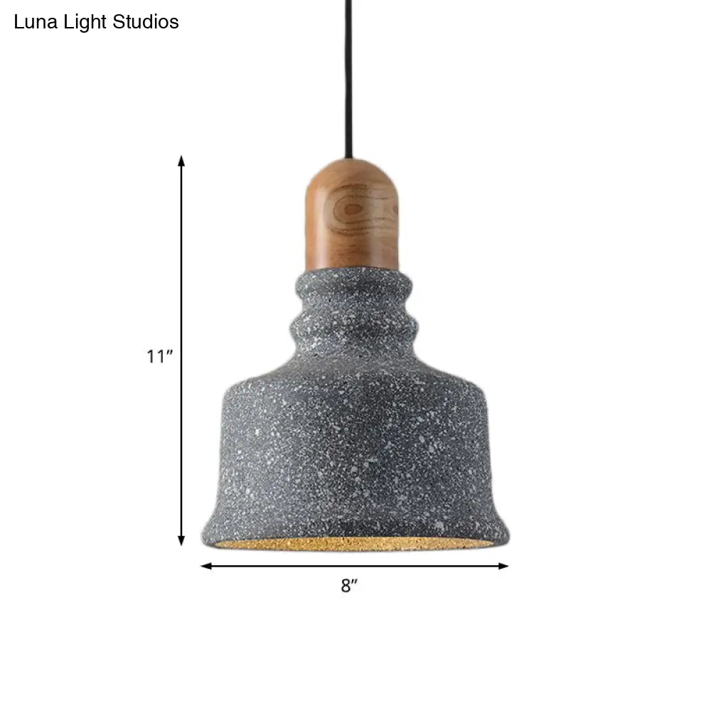 Industrial Grey Pendant Light - Upside-down Trifle Hanging Fixture for Restaurants