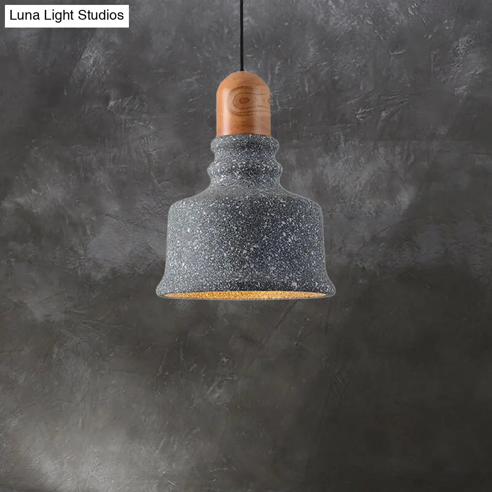 Industrial Grey Pendant Light - Upside-down Trifle Hanging Fixture for Restaurants