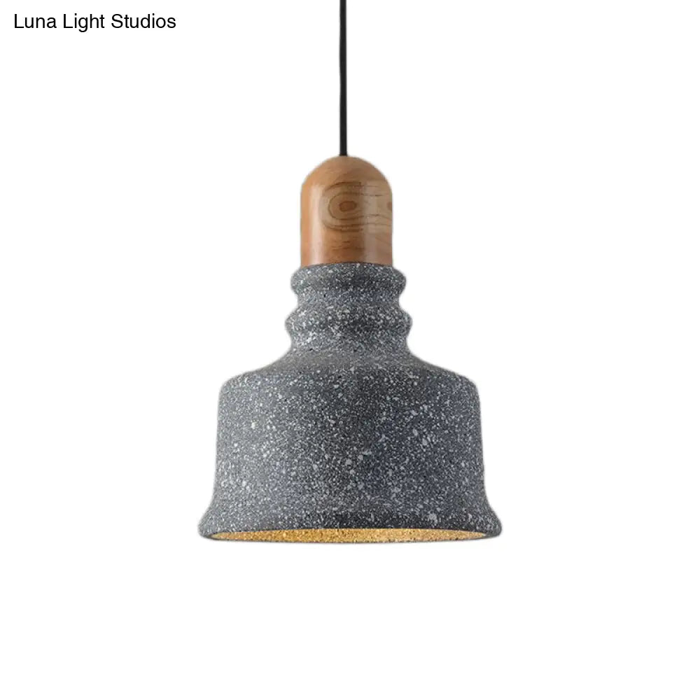 Industrial Grey Pendant Light - Upside-down Trifle Hanging Fixture for Restaurants