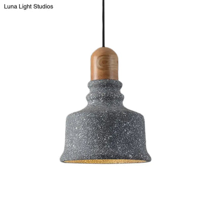 Industrial Grey Pendant Light - Upside-down Trifle Hanging Fixture for Restaurants