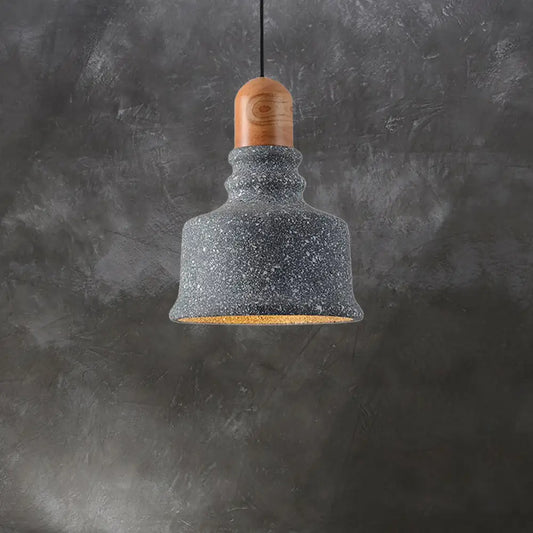 Industrial Grey Pendant Light - Upside-down Trifle Hanging Fixture for Restaurants