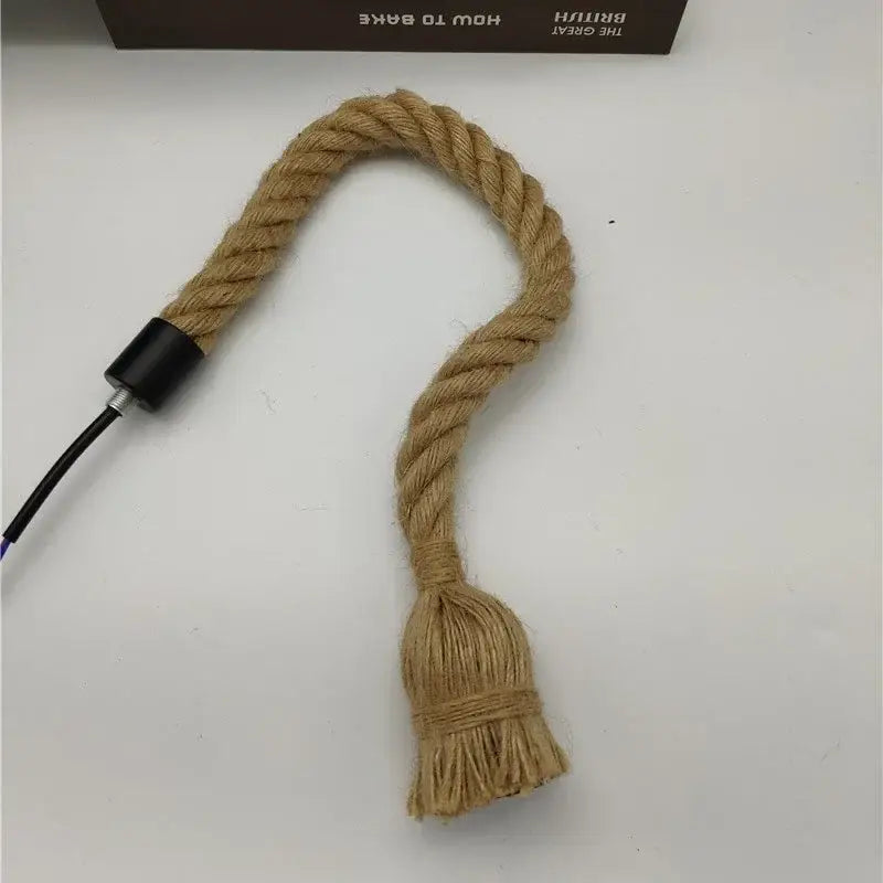 Natural fiber hemp rope pendant light cord with black connector and frayed tassel end for living room decorbites decorbites hemp rope pendant lights