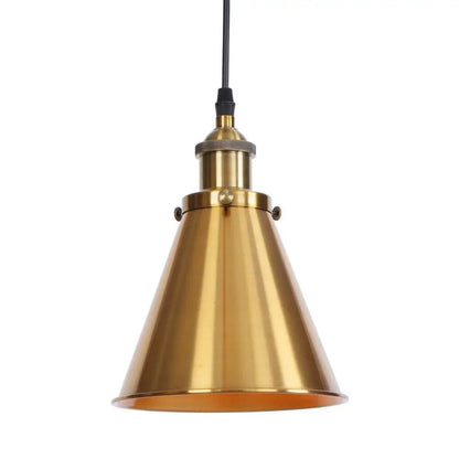 Industrial Horn Shaped Pendant Light in Rust/Copper/Brass - 1-Light Bedside Fixture