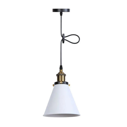 Industrial Horn Shaped Pendant Light in Rust/Copper/Brass - 1-Light Bedside Fixture