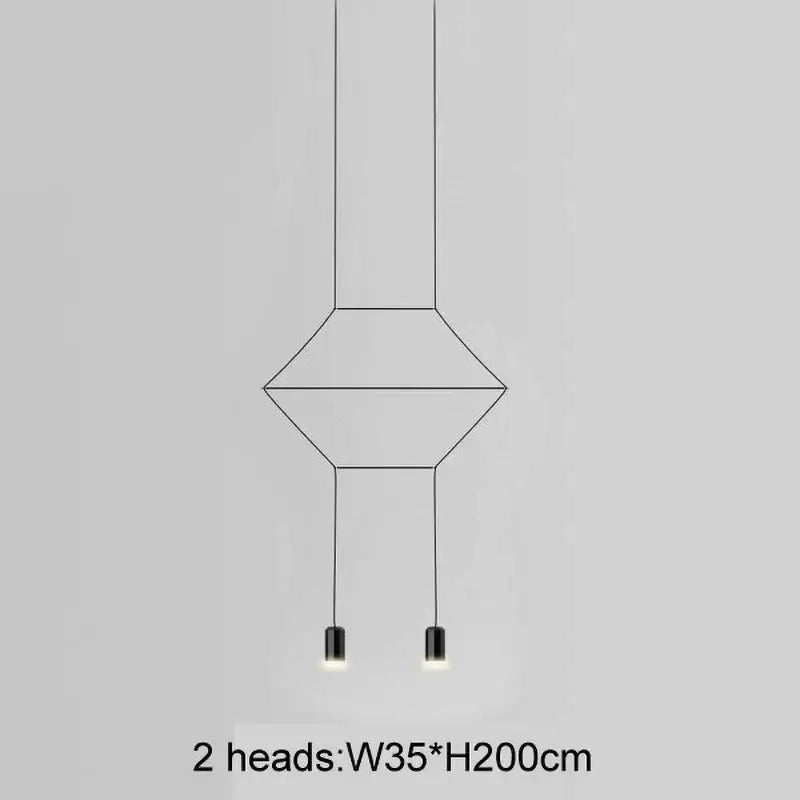 Minimalist black geometric pendant light with two cylindrical bulbs in decorbites industrial iron art design for dining room