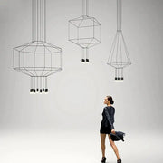 Black geometric pendant light with cylindrical bulbs made of industrial iron art for dining room decorbites industrial iron