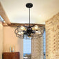 Industrial Iron Cage Hanging Lamp | 5-Light Chandelier for Bedroom