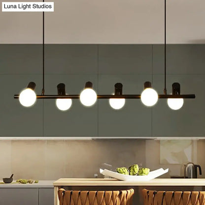 ديكوربايتس™ مصباح سقف صناعي من الحديد: مصباح معلق أسود اللون لجزيرة غرفة الطعام