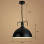 Industrial Iron Dome Hanging Light Black Finish Pendant for Dining Room with Ventilation