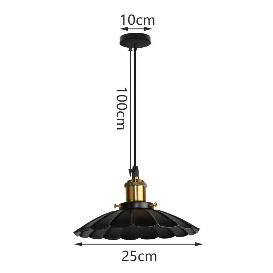 Black fluted pendant light with brass fixture and 100cm cord for industrial iron dome kitchen cafe decorbites iron dome