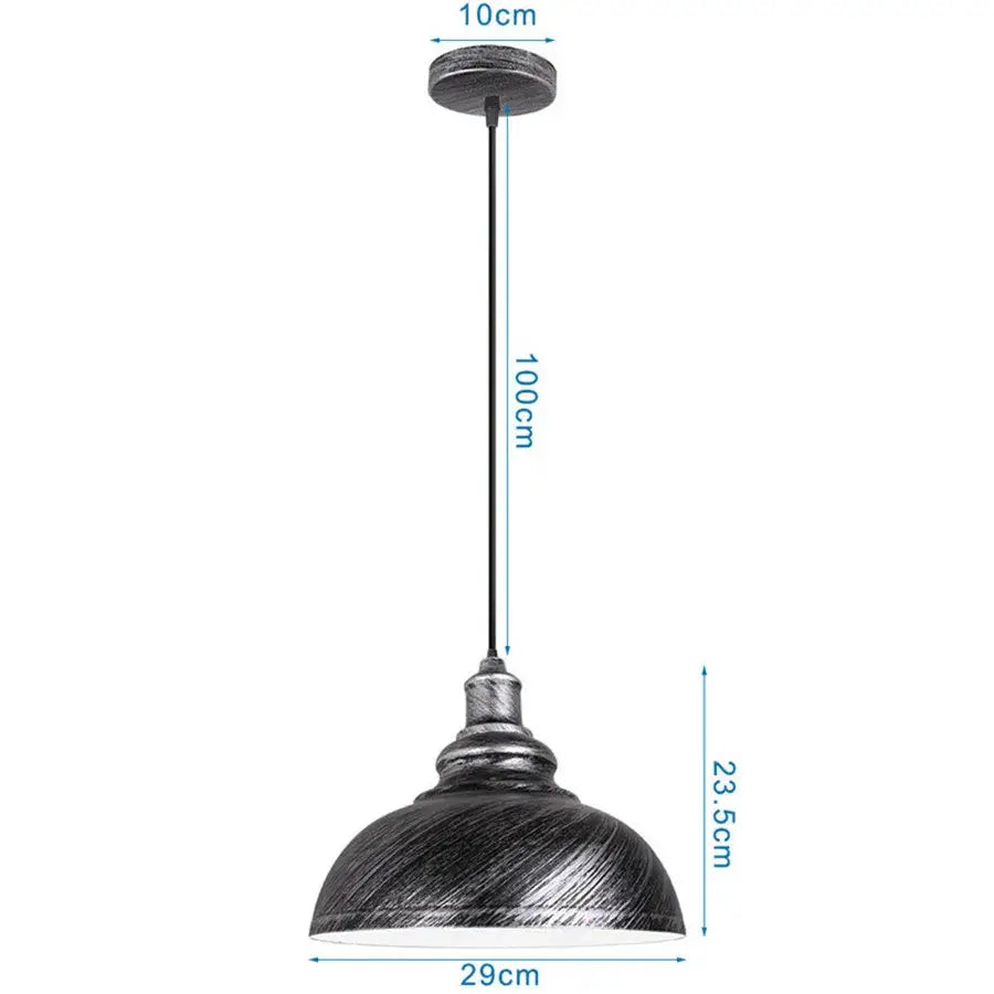 Industrial iron dome pendant light with black distressed metal and textured shade for kitchen cafe decorbites pendant light