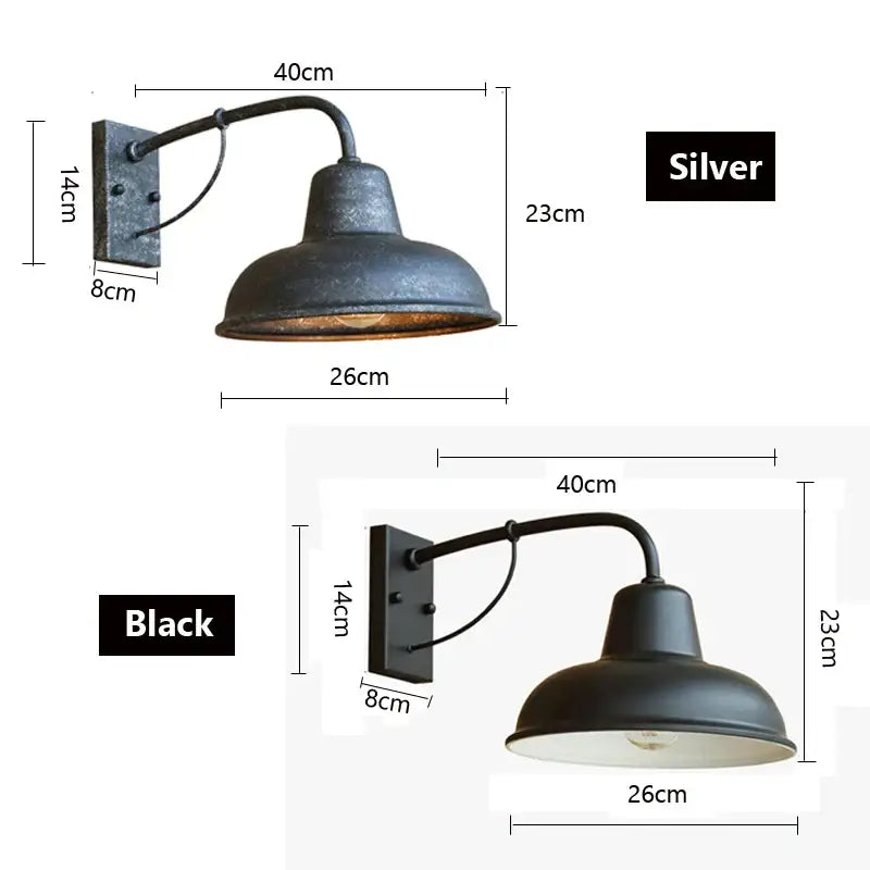 Industrial iron outdoor garden wall lamp with matte black finish and curved arm for porch or patio decorbites iron outdoor