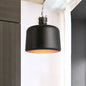 Industrial Iron Pendant Light Fixture - Bucket Restaurant 1 Bulb Suspension Lamp (Black/White)