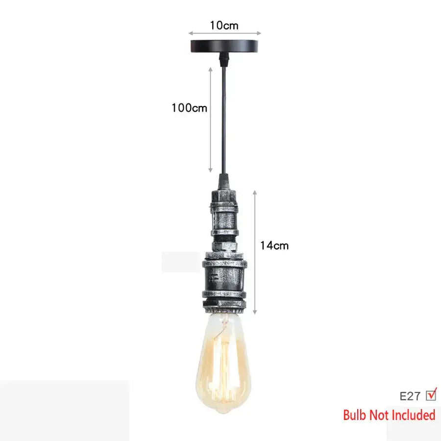 Industrial iron pipe pendant light with black metal and brass valve featuring vintage edison bulb for kitchen decorbites