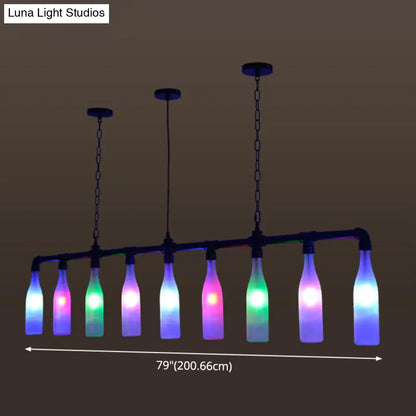 DecorBites™ Industrial Iron Pipe Wine Bottle Pendant Light - Multi-Color Island Lamps