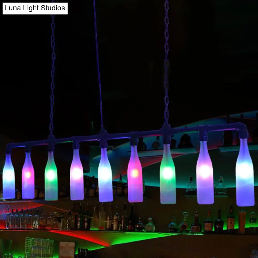 DecorBites™ Industrial Iron Pipe Wine Bottle Pendant Light - Multi-Color Island Lamps