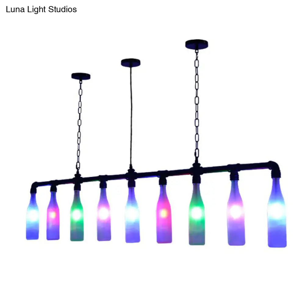 DecorBites™ Industrial Iron Pipe Wine Bottle Pendant Light - Multi-Color Island Lamps