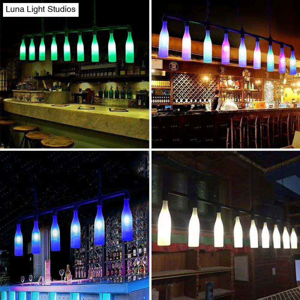 DecorBites™ Industrial Iron Pipe Wine Bottle Pendant Light - Multi-Color Island Lamps