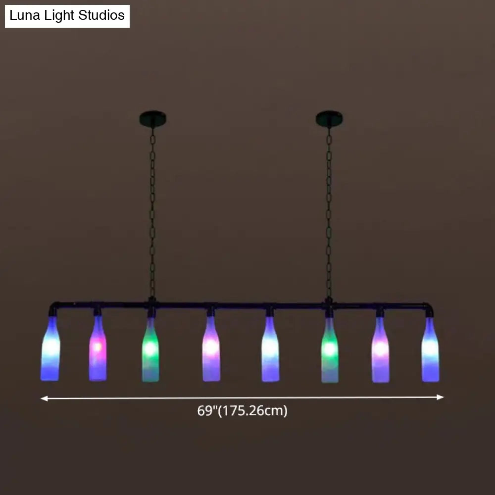 DecorBites™ Industrial Iron Pipe Wine Bottle Pendant Light - Multi-Color Island Lamps