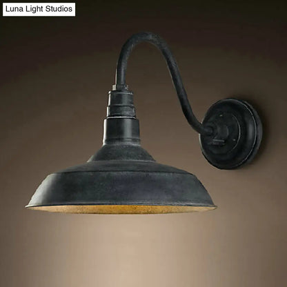 DecorBites™ Industrial Iron Wall Light Fixture - Single-Bulb Wall Mount Lighting, Pot Lid Design