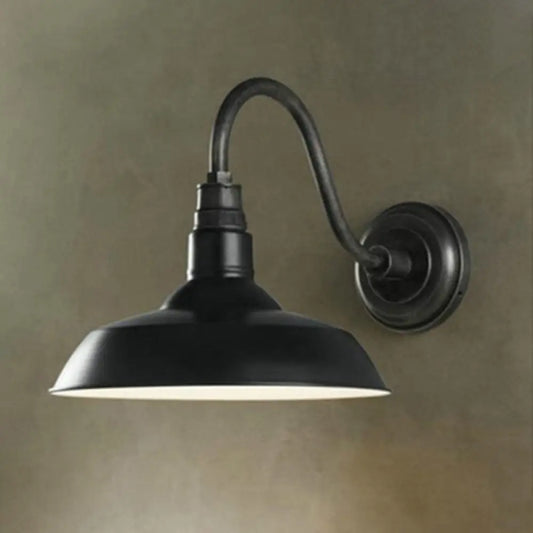 DecorBites™ Industrial Iron Wall Light Fixture - Single-Bulb Wall Mount Lighting, Pot Lid Design