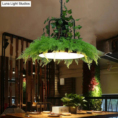 Industrial LED Pendant Lamp in Burst/Barn/Birdcage Design, Pink/Green/Purple Finish Iron, for Bistro